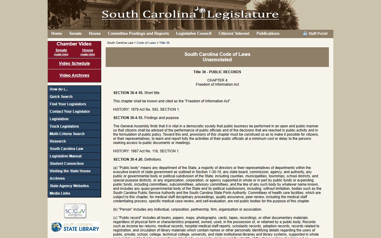 Fairfield County court records South Carolina Freedom of Information Act