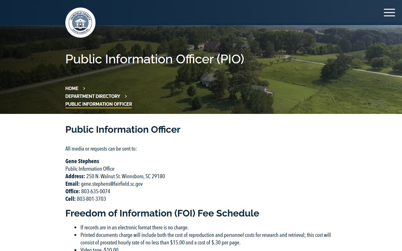 Fairfield County court records FOIA and public information page