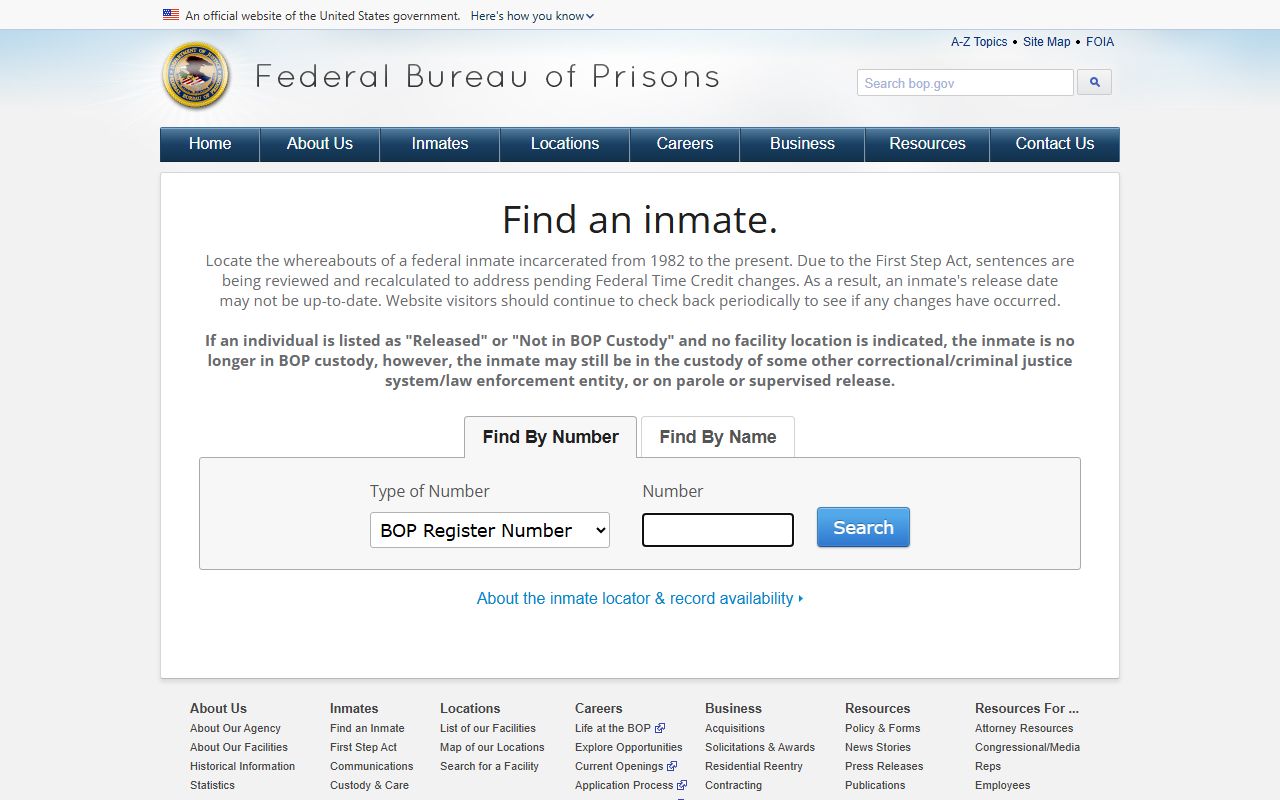 Fairfield County Circuit Court records federal Bureau of Prisons inmate locator