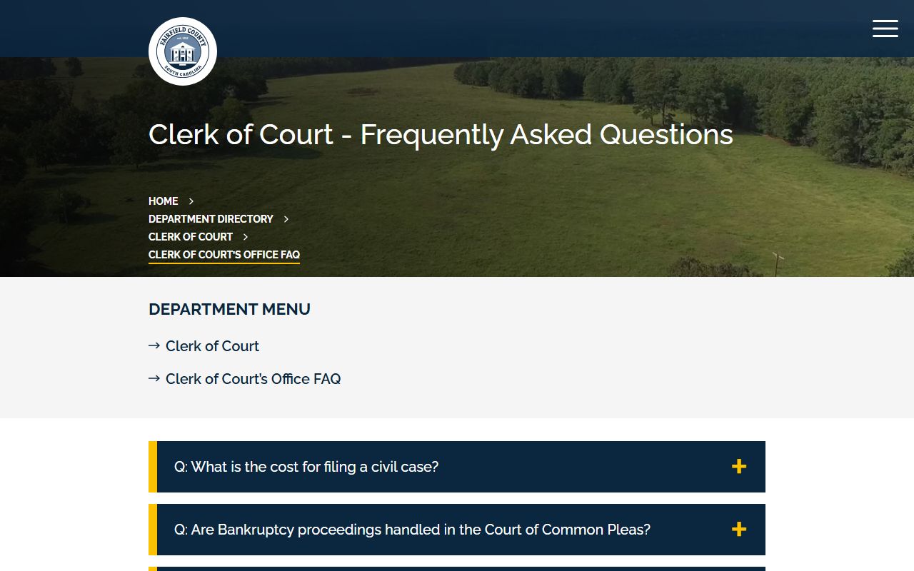 Fairfield County court records Clerk FAQ