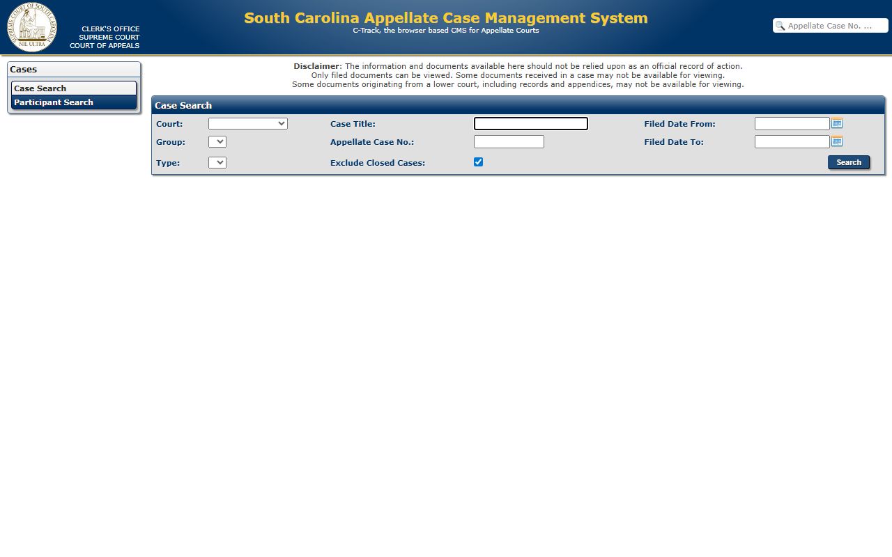 Fairfield County court records C-Track appellate case search