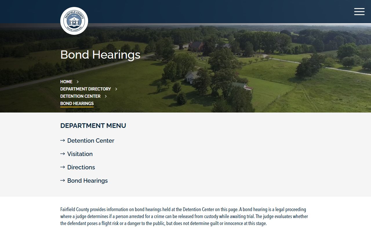 Fairfield County inmate records bond hearing schedule
