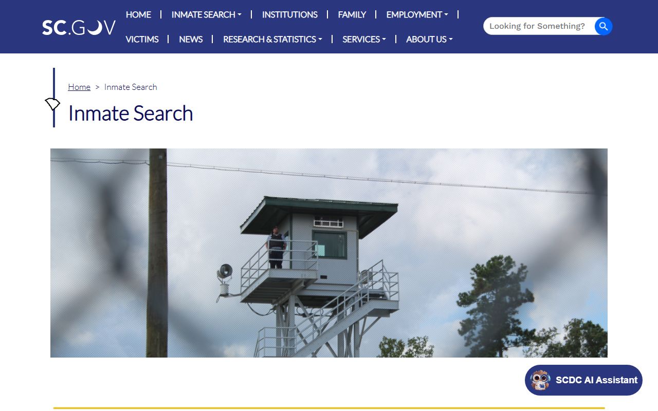 Fairfield County inmate search SCDC disclaimer source