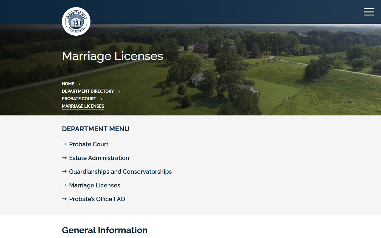 Fairfield County marriage records license requirements