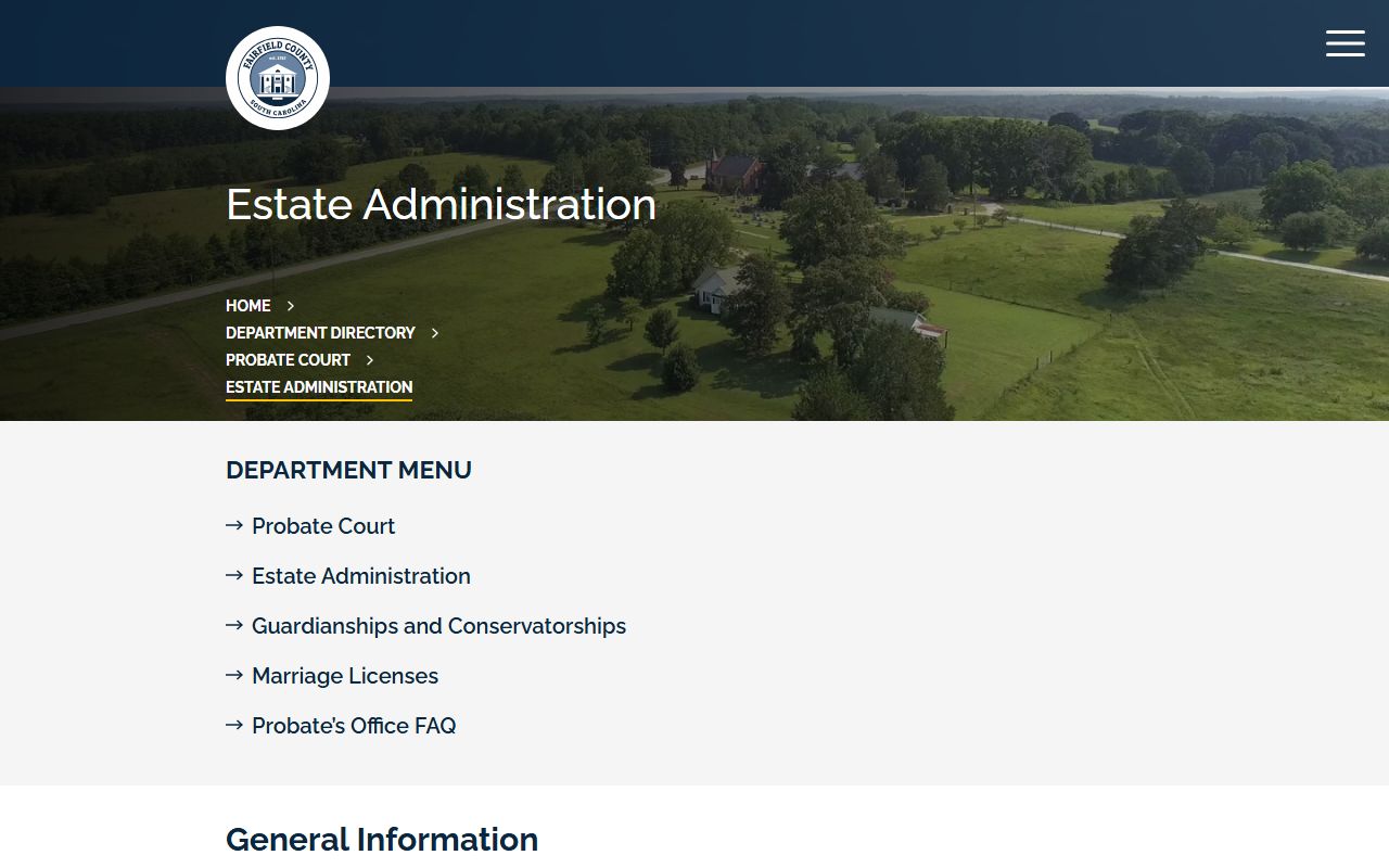 Fairfield County probate records estate administration instructions