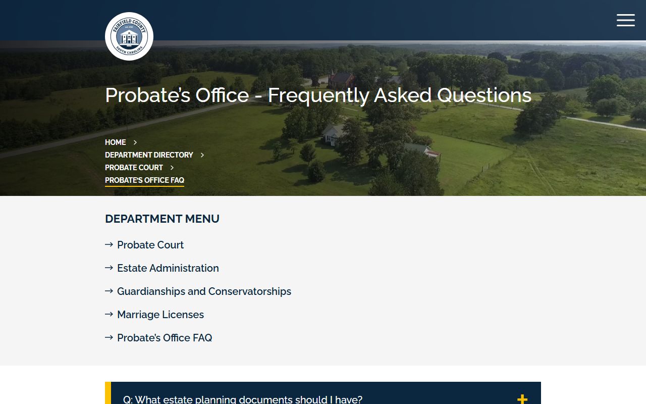 Fairfield County probate records Probate Court FAQ
